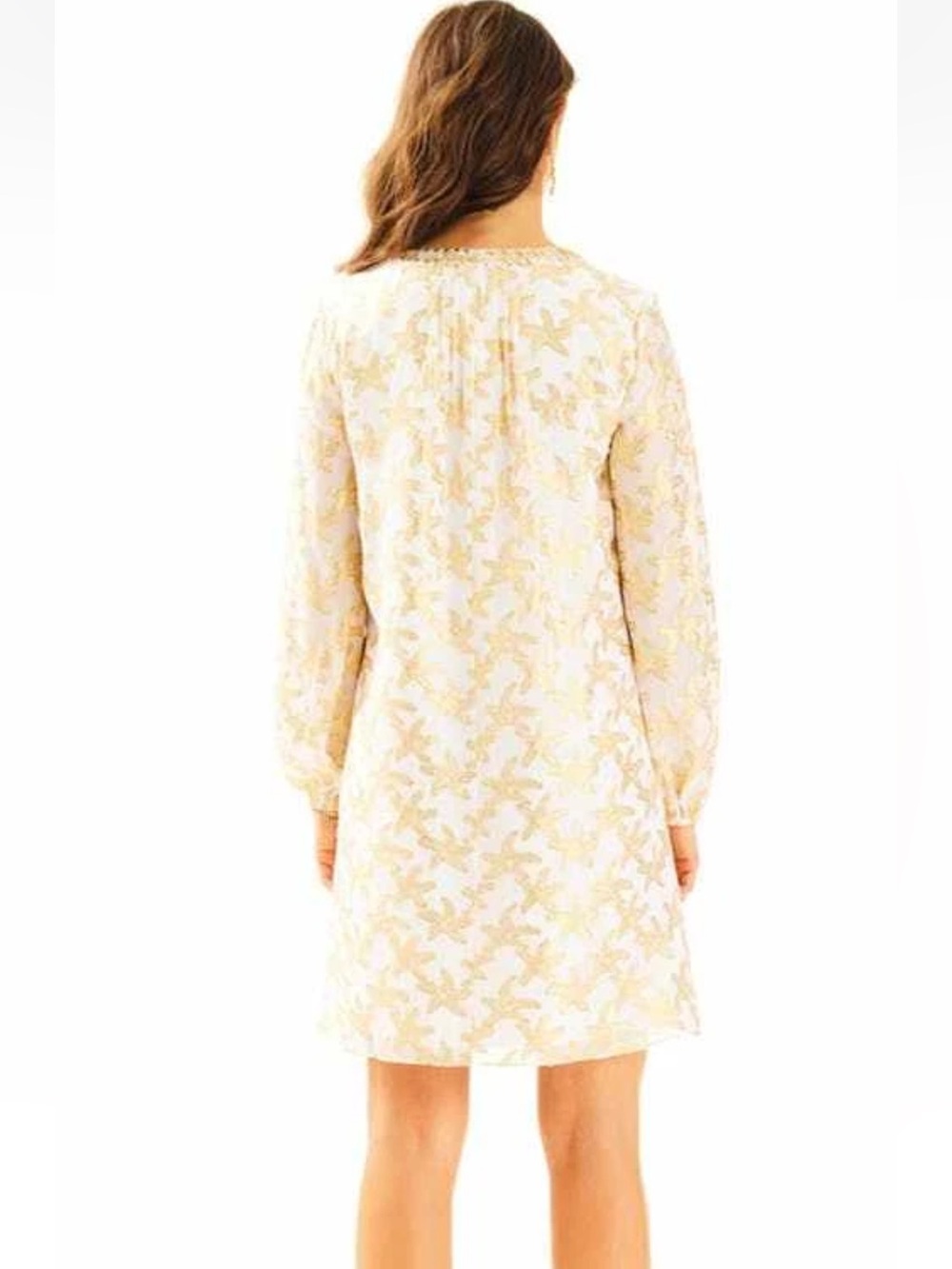 Lilly Pulitzer Colby Silk Tunic Dress Metallic Starfish - Picture 2 of 8